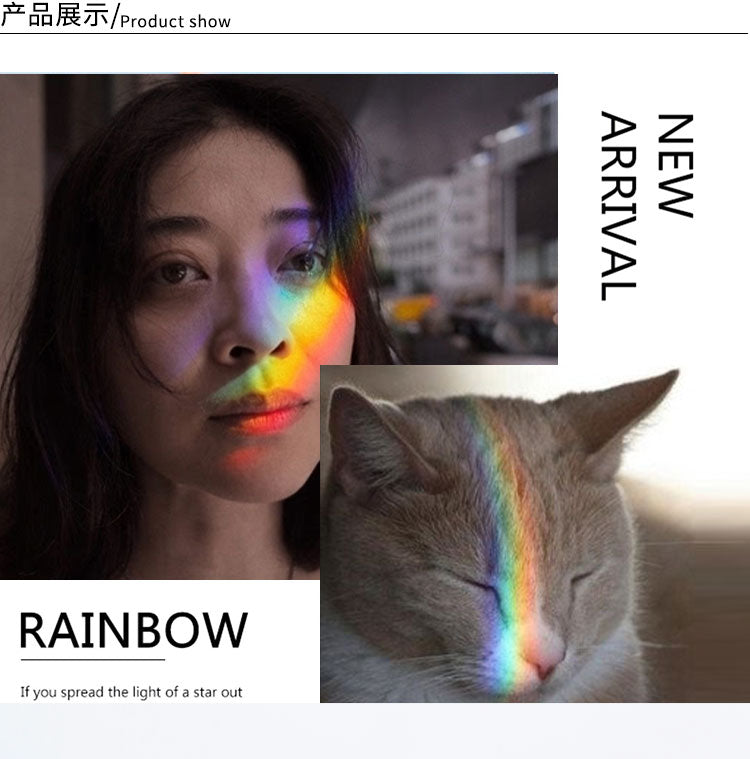 Triangular prism optical glass rainbow seven-color