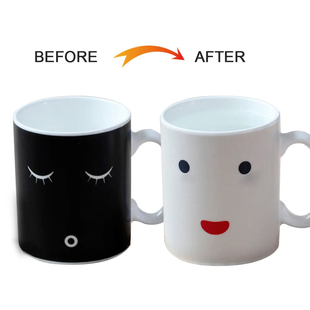 1 pcs Sad Face to Happy Face Color Changing Mug