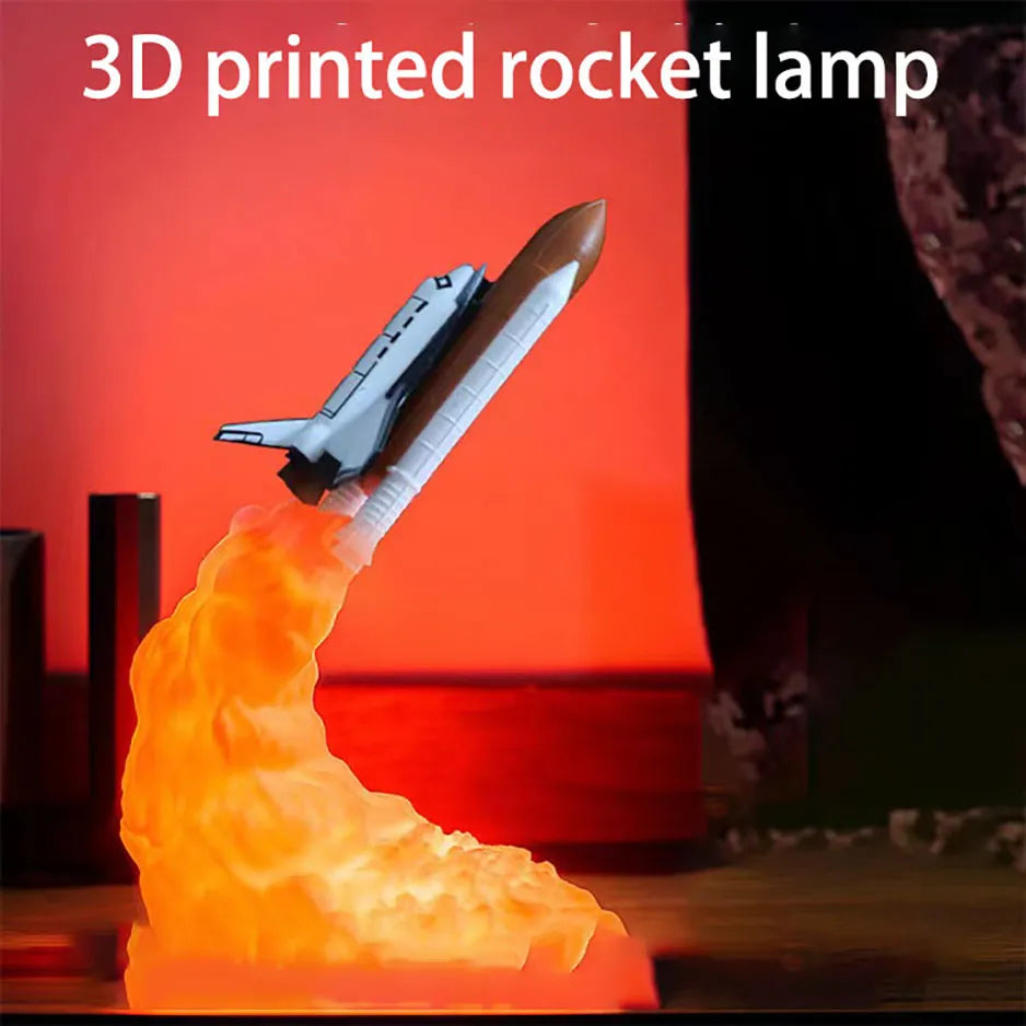 3D Print LED Night Light Space Shuttle Rocket Lamp