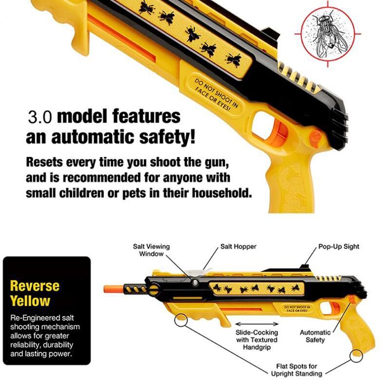 3.0 Mosquito and Fly Shooting Salt Power Gun