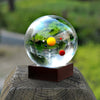 Solar System Crystal Ball with Wood Stand