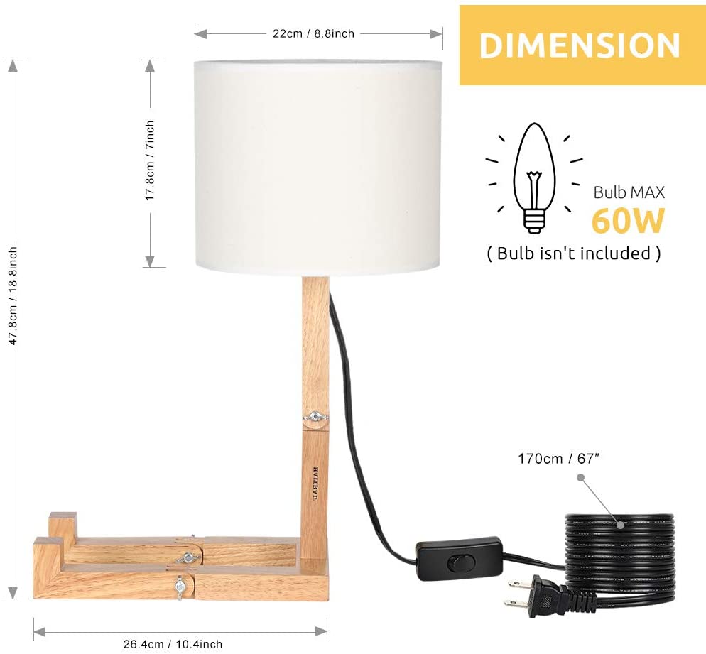 Modern Creative Table Nightstand Wood Lamp