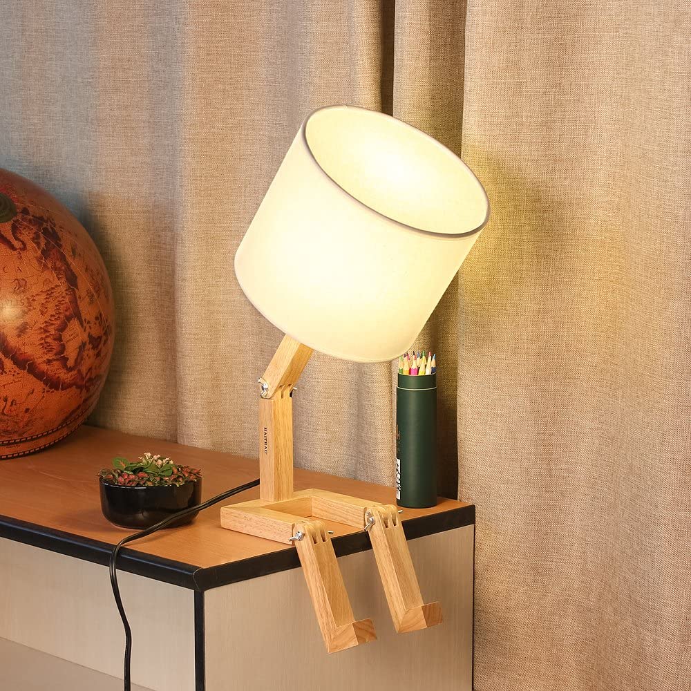 Modern Creative Table Nightstand Wood Lamp