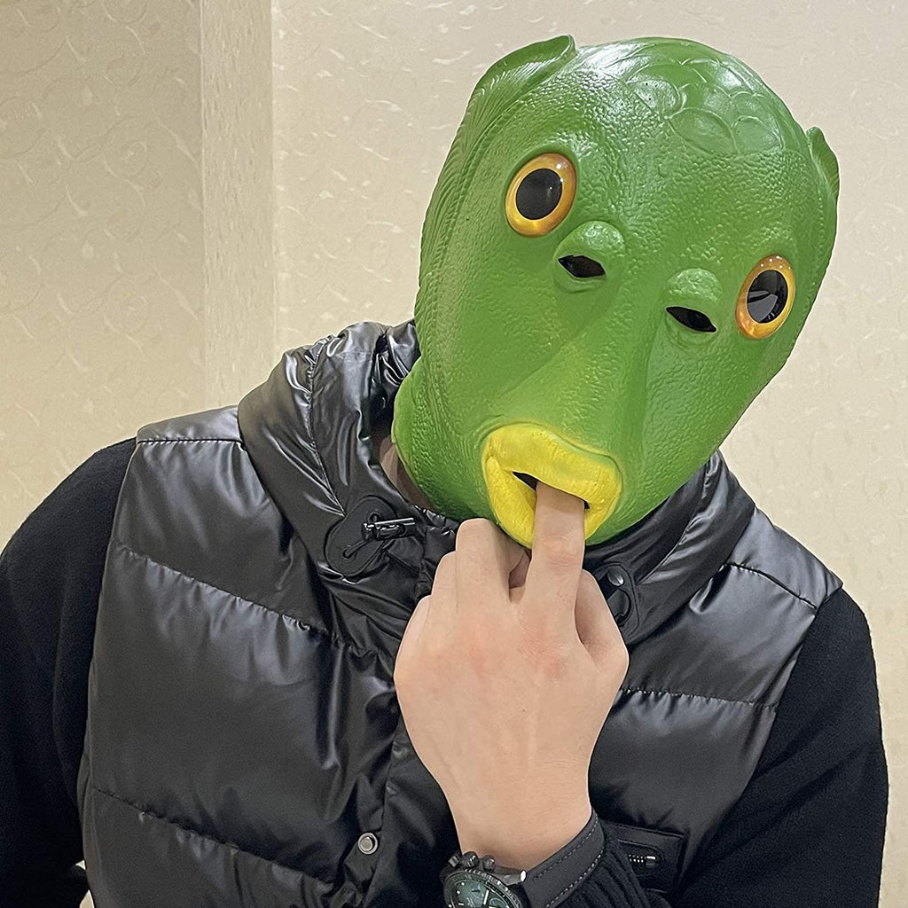 Green Funny Fish Head Masks