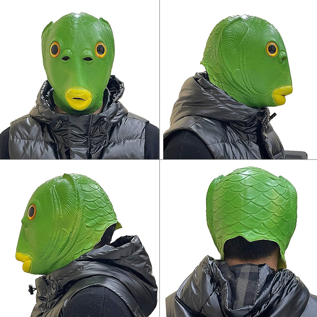 Green Funny Fish Head Masks