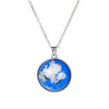 Blue Sky White Clouds Eagle Pattern Clear Resin Women Man Pendant