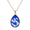 Blue Sky White Clouds Eagle Pattern Clear Resin Women Man Pendant