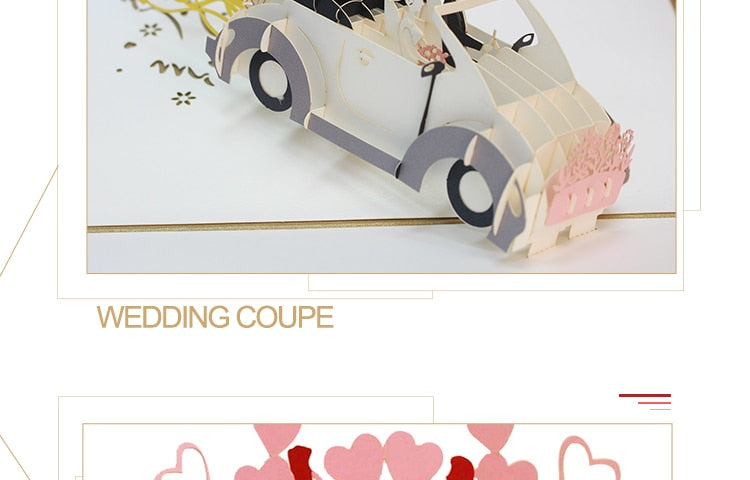 3D Pop Up Engagement Cards Lovers Wedding Invitation Greeting Cards