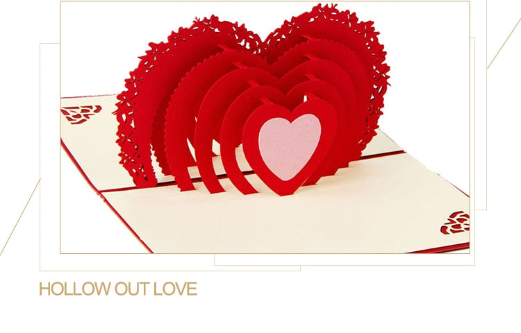 3D Pop Up Engagement Cards Lovers Wedding Invitation Greeting Cards