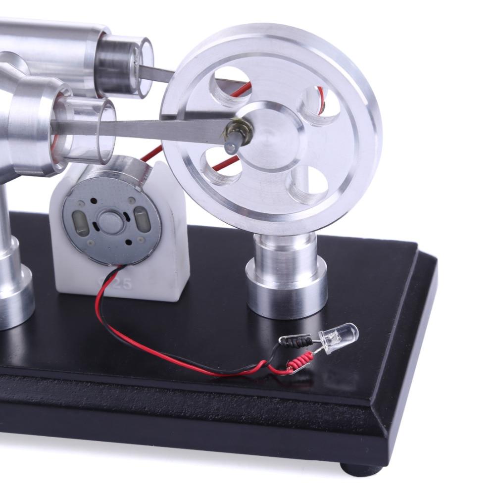 Double-cylinder Micro DIY External Combustion Stirling Engine