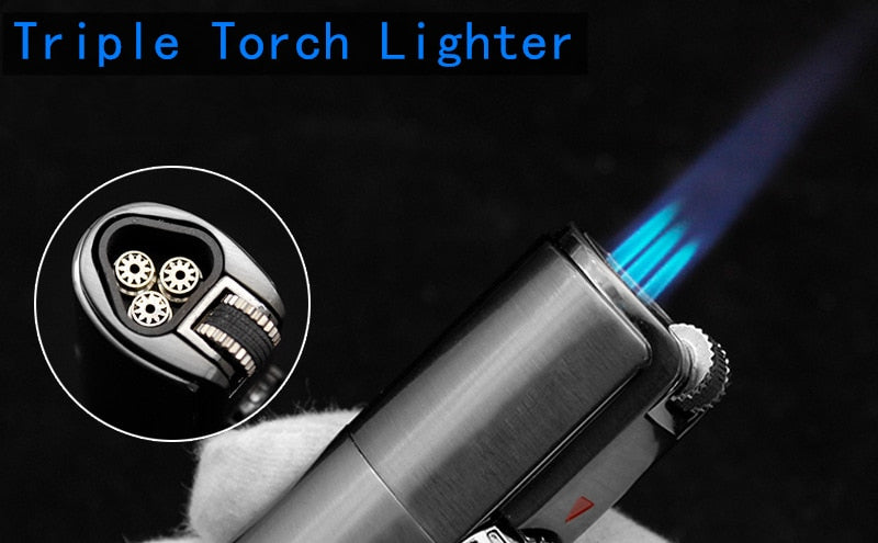 Triple Jet Torch Flame Lighter