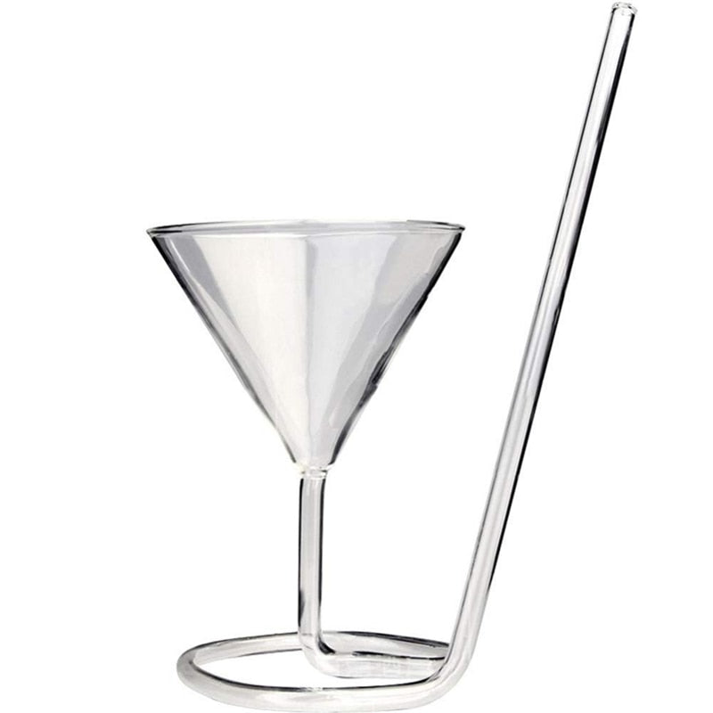 110ml Creative Screw Spiral Straw Molecular Cocktail Wine Glass