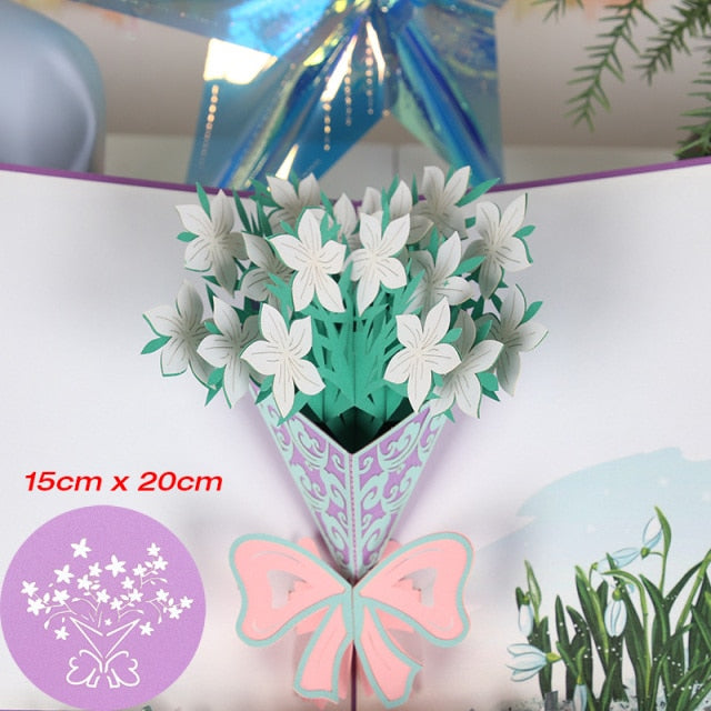 3D Pop Up Engagement Cards Lovers Wedding Invitation Greeting Cards