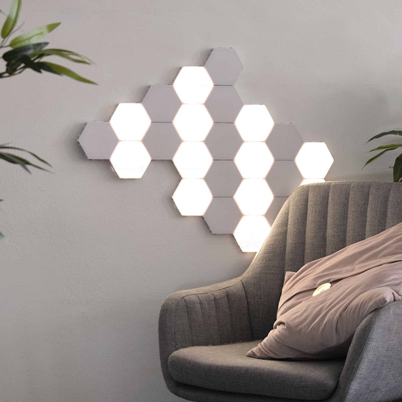 Hexagonal Touch Switch Quantum Wall Lamp