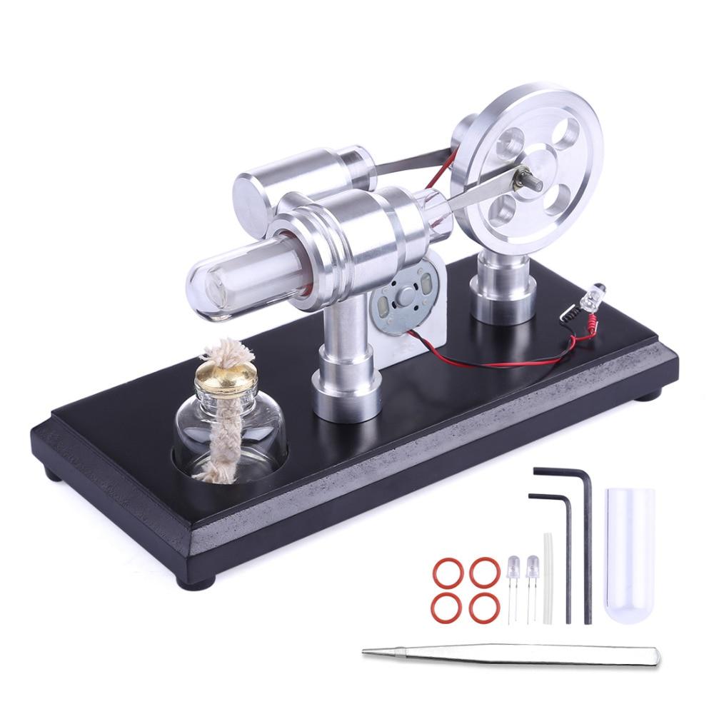 Double-cylinder Micro DIY External Combustion Stirling Engine