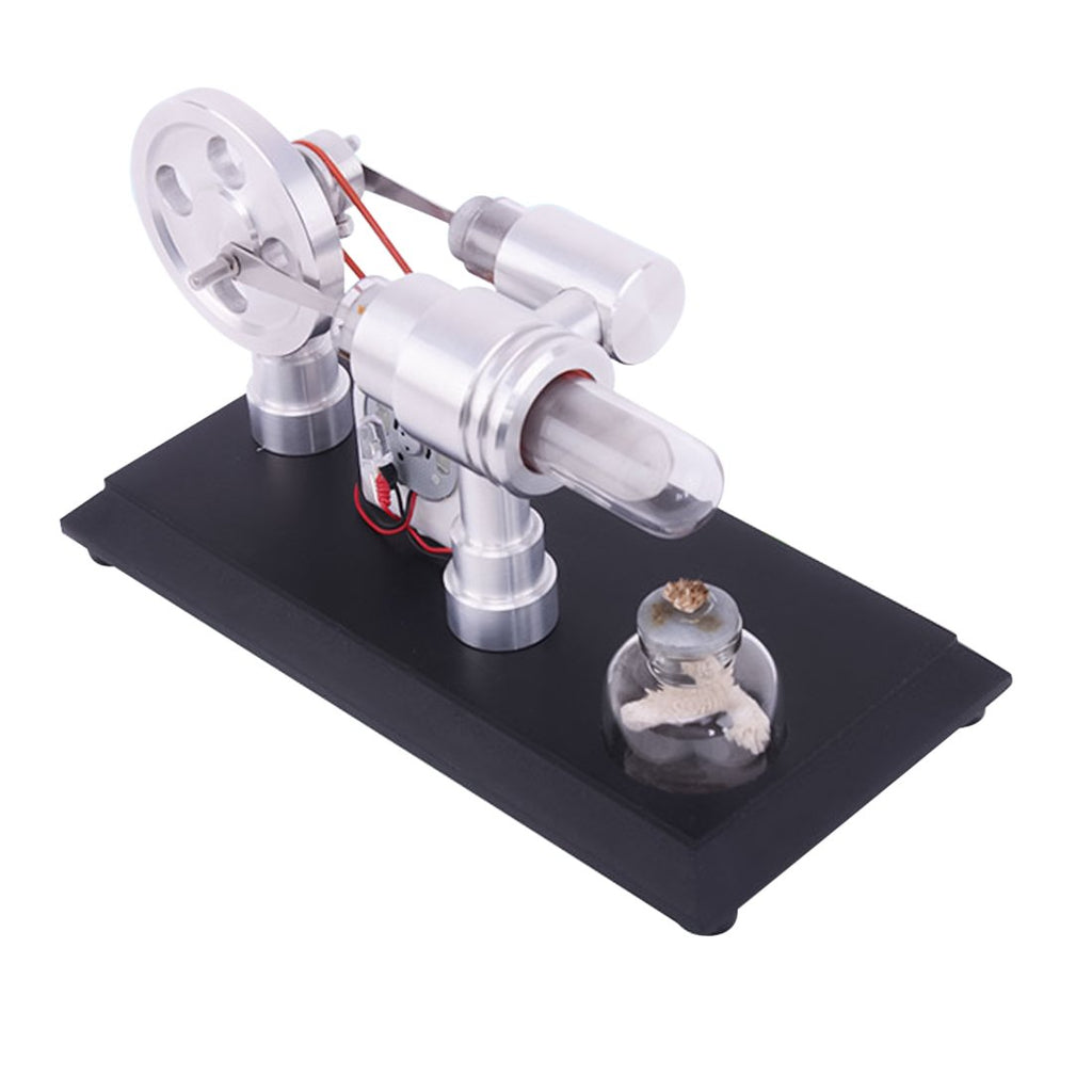 Double-cylinder Micro DIY External Combustion Stirling Engine