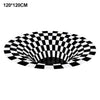 3D Carpet Round Floormat Black White