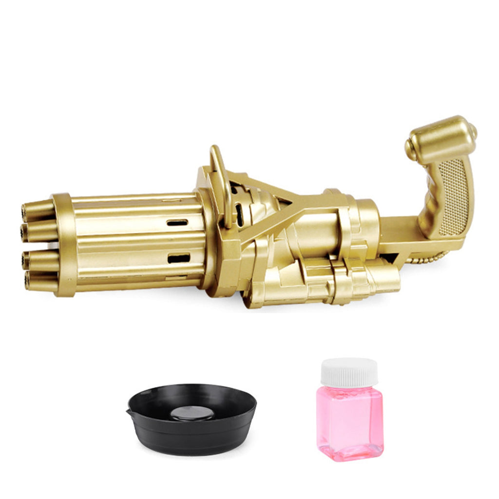 Electric Bubble Machine Black Gold Gold Gatling Bubble Gun