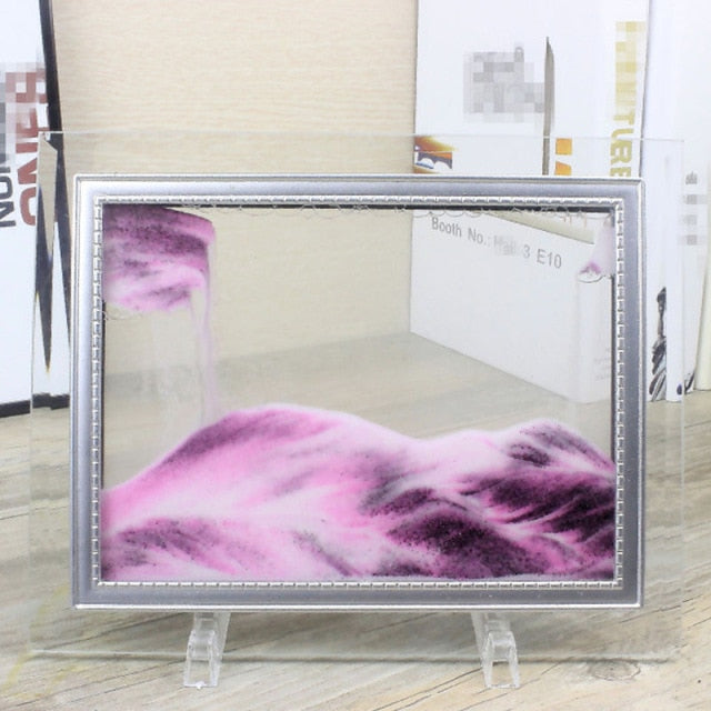 3D Deep Sea Moving Sand Art Picture Round Glass Frame