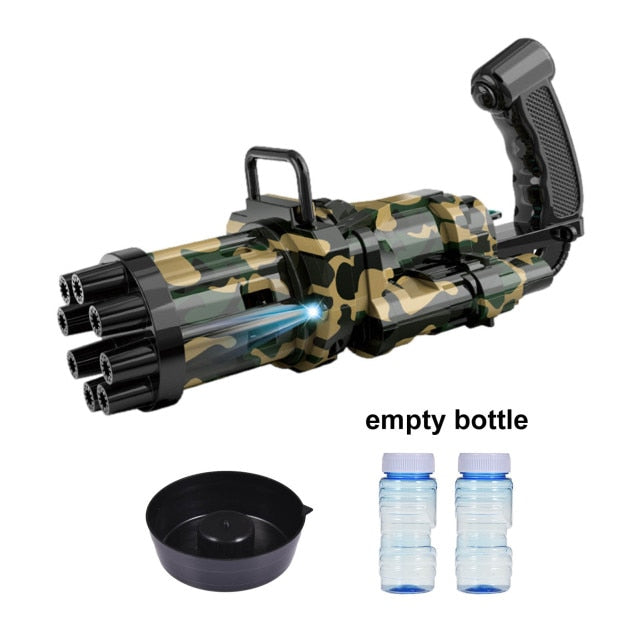 Electric Bubble Machine Black Gold Gold Gatling Bubble Gun