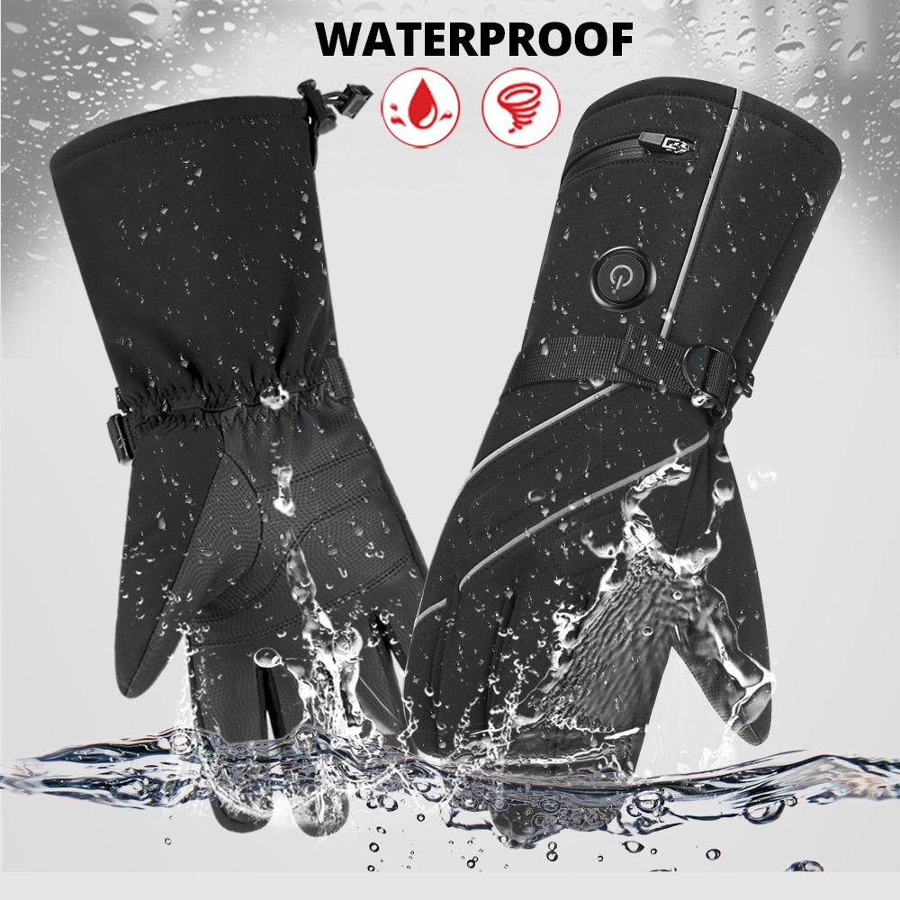 Waterproof Heated Touch Screen Motorcycle Gloves