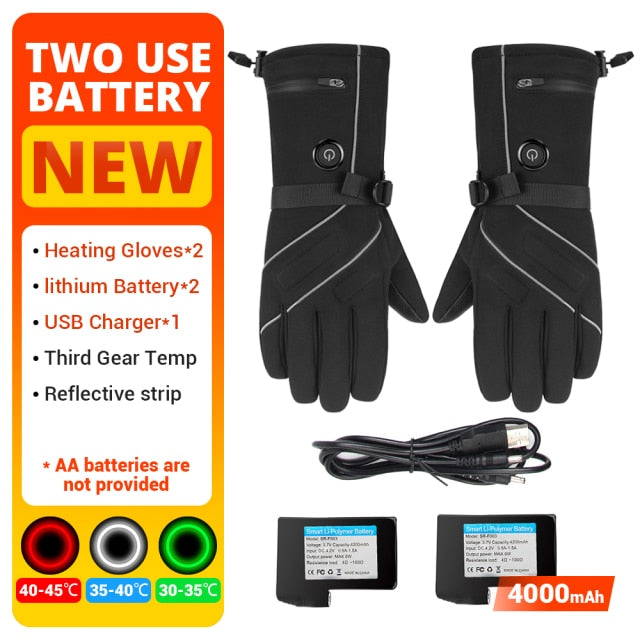 Waterproof Heated Touch Screen Motorcycle Gloves