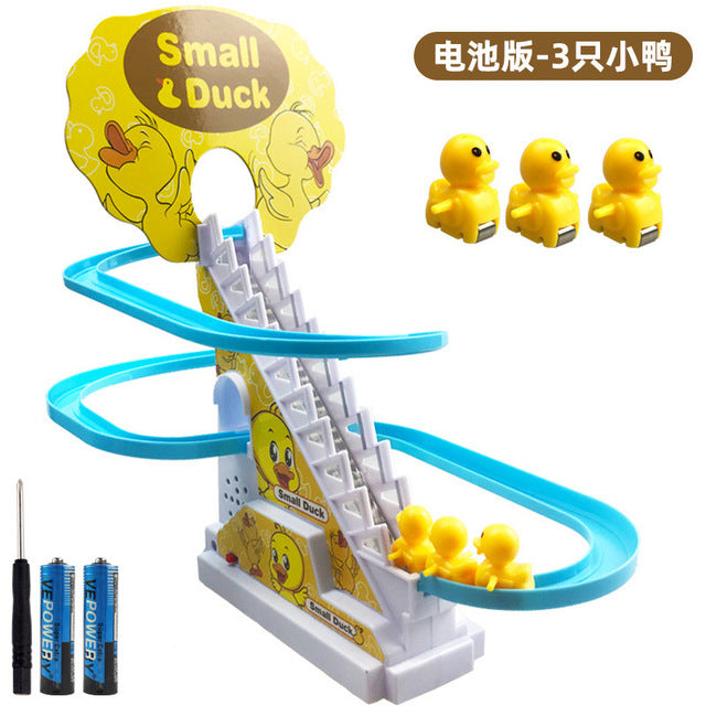 Electric track duck ladder slide toy