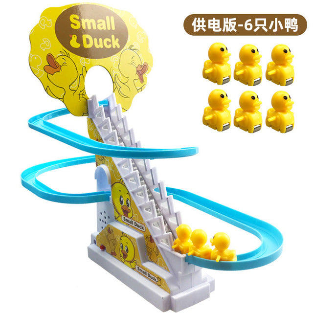 Electric track duck ladder slide toy