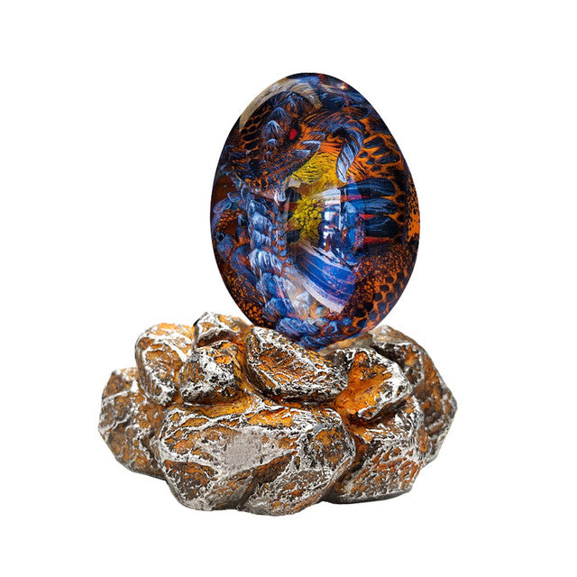 Crystal Transparent Resin Statue Dragon Egg Lava