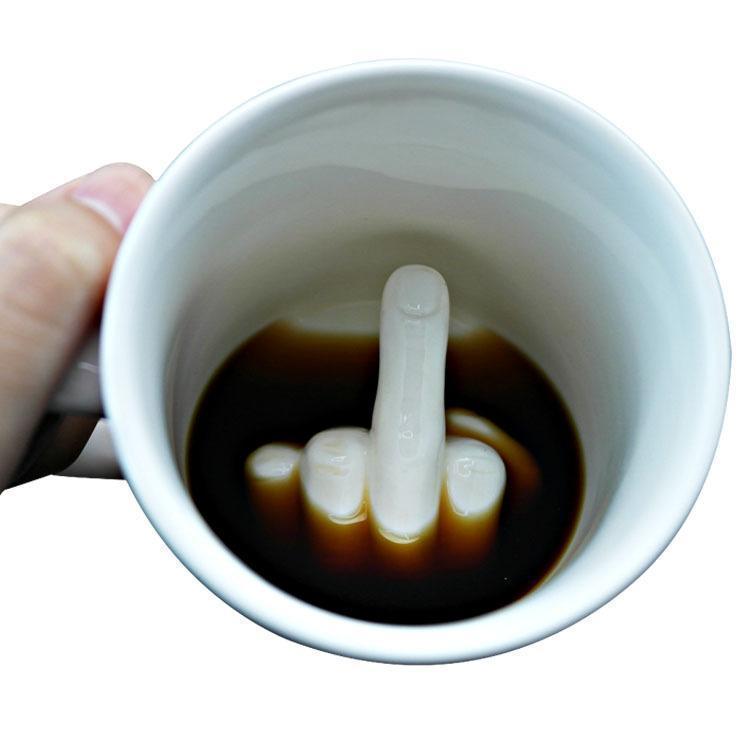 Middle Finger Inside Mug