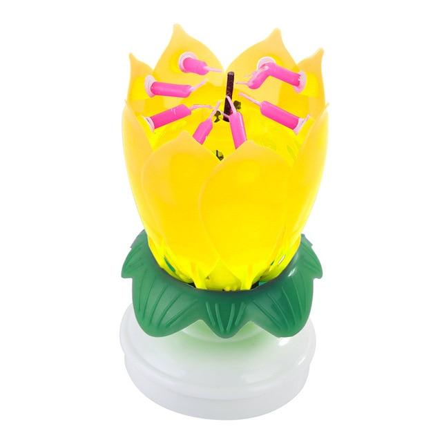 Flower Rotating Happy Birthday Candle