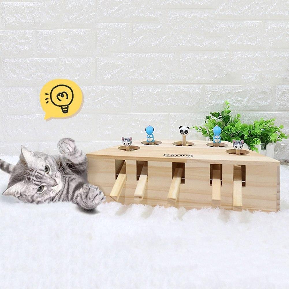 Wooden Imitation Mole Mouse Playing Cat Game