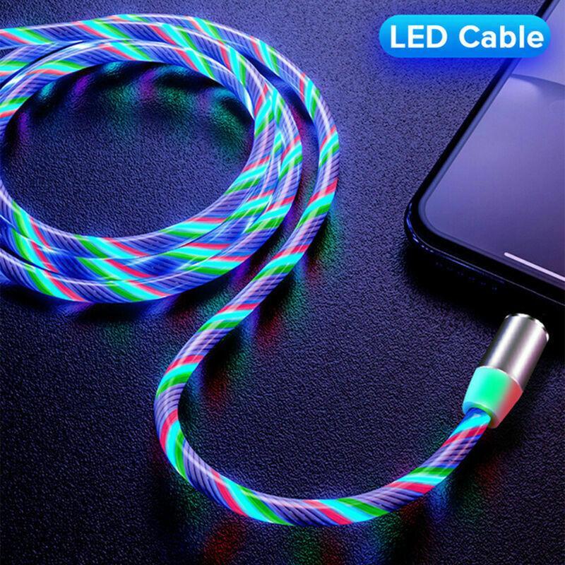 Magnetic Absorption LED Flowing Light Fast Charging Cable